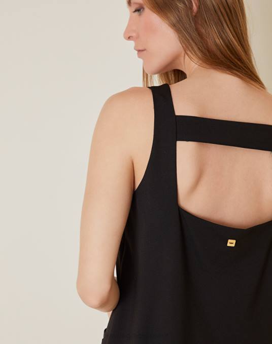 Manila Grace ملابس نحيف أسود فستان قصير Z2TJ66