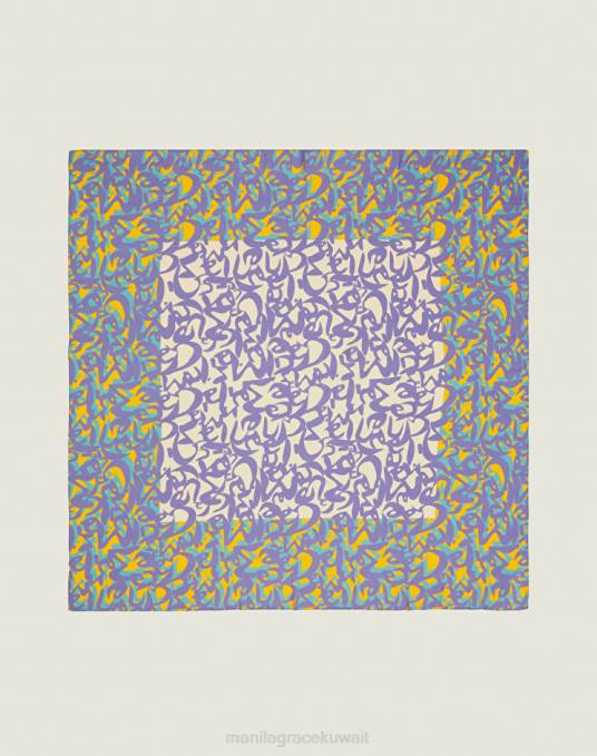 Manila Grace ملحق نحيف الخزامى فولار مطبوع عليه شعار الفوال Z2TJ670