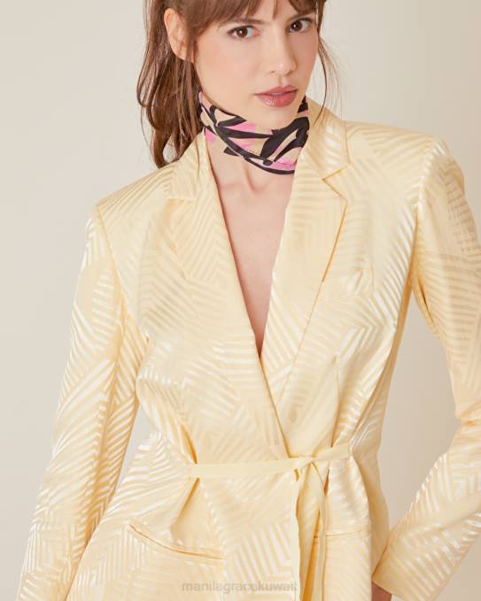 Manila Grace ملحق نحيف أسود فولارد مربع من نسيج قطني طويل مع طباعة الشعار Z2TJ671