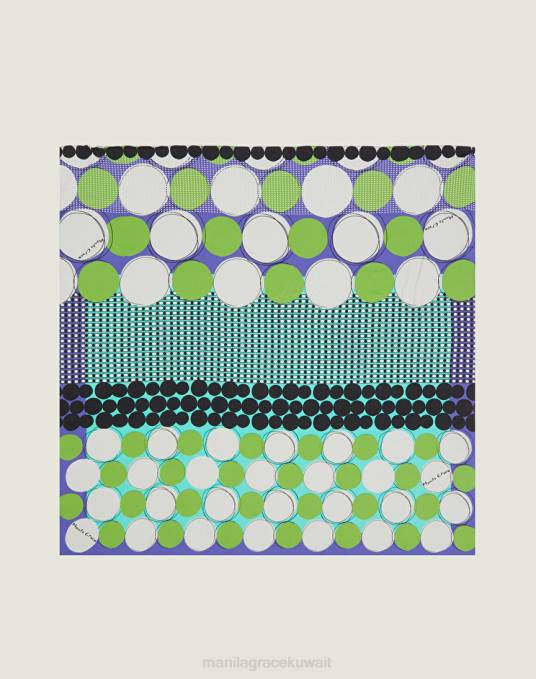 Manila Grace ملحق نحيف البنفسجي فولار فوال مربع مطبوع Z2TJ673