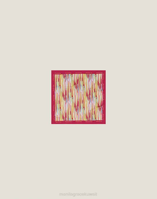 Manila Grace ملحق نحيف الكوبية فولارد مربع من نسيج قطني مضلع مع طباعة خطوط مجردة Z2TJ675