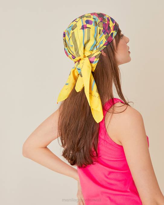 Manila Grace ملحق نحيف أصفر فولار صغير مطبوع Z2TJ676