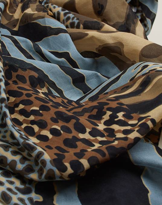 Manila Grace ملحق نحيف الكوبية فولار مربع من الفوال مع طبعة خطوط Z2TJ678