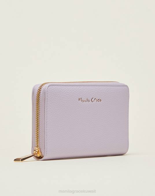 Manila Grace شنطة نحيف الخزامى محفظة متوسطة الحجم بسحاب Z2TJ683