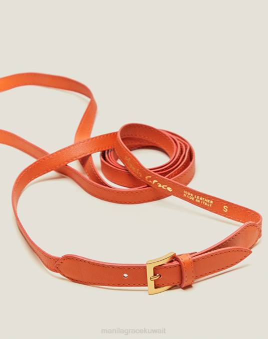 Manila Grace ملحق نحيف البرتقالي حزام جلد مزدوج Z2TJ699