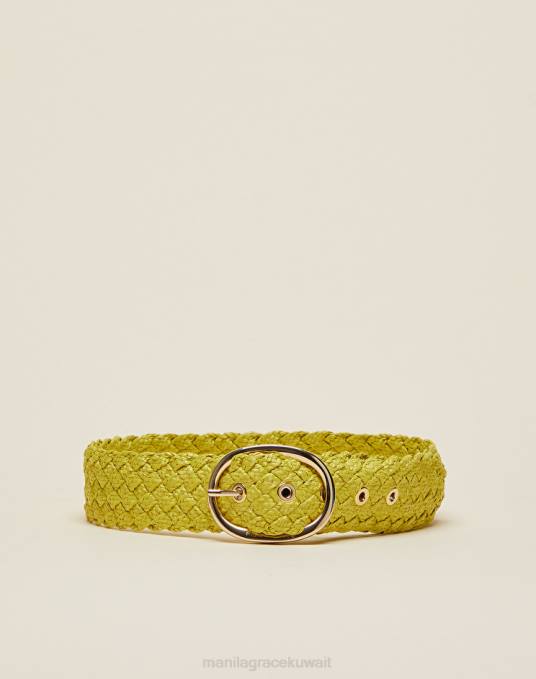 Manila Grace ملحق نحيف الأخضر الحمضي حزام الخصر المنسوج Z2TJ706