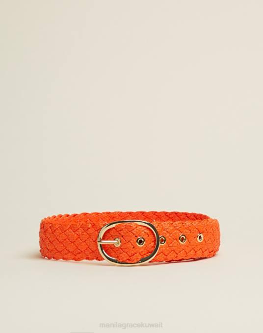 Manila Grace ملحق نحيف البرتقالي حزام الخصر المنسوج Z2TJ707