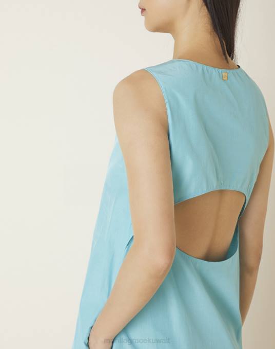 Manila Grace ملابس نحيف الفيروز فستان قصير Z2TJ77