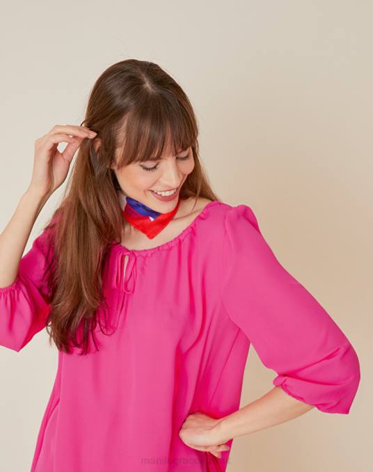 Manila Grace ملابس نحيف com.fuxia بلوزة بأكمام ثلاثة أرباع Z2TJ231