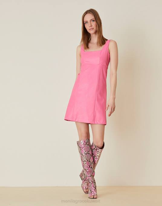 Manila Grace ملابس نحيف com.fuxia فستان قصير بلا أكمام Z2TJ47