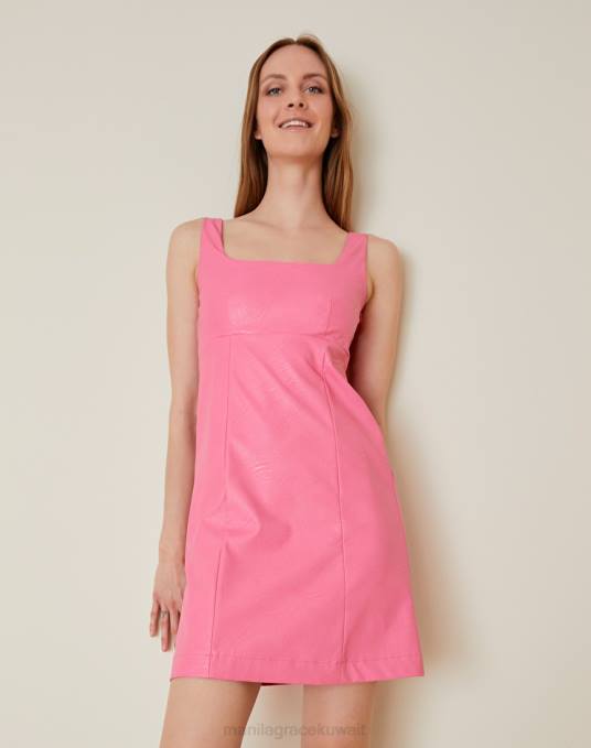 Manila Grace ملابس نحيف com.fuxia فستان قصير بلا أكمام Z2TJ47