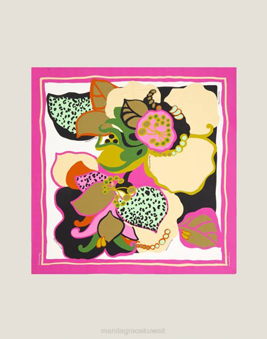 Manila Grace ملحق نحيف com.fuxia وشاح بطبعة زهور من الفوال الفيسكوز Z2TJ597