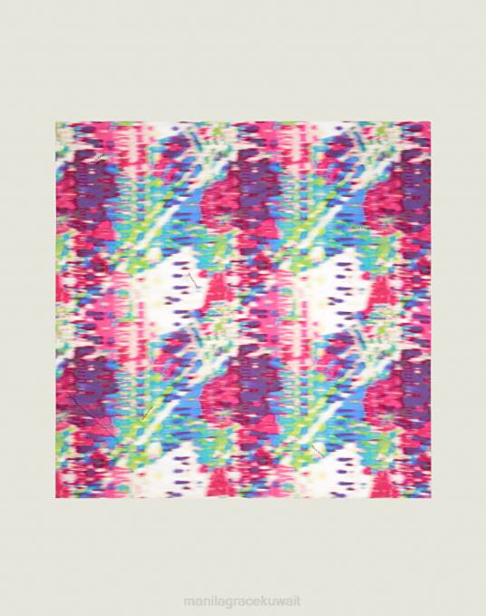 Manila Grace ملحق نحيف com.fuxia وشاح مربع من الفوال بطباعة تجريدية Z2TJ679