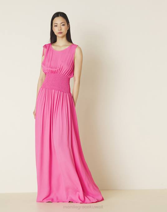 Manila Grace ملابس نحيف com.fuxia فستان طويل بلا أكمام Z2TJ87