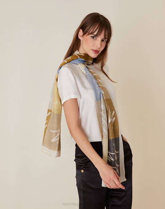 Manila Grace ملحق نحيف بني الجوز فولارد مطبوع عليه شعار mg Z2TJ680